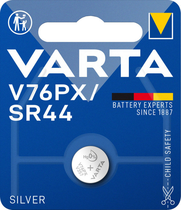 Varta V76PX Knopfzelle 1,55 V sr44 ag13 lr44