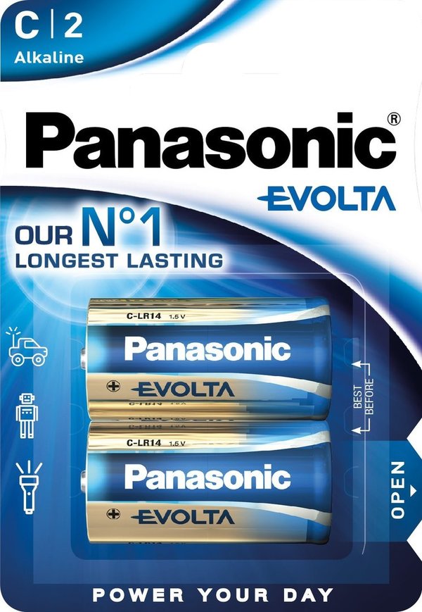 Panasonic EVOLTA LR14 Baby C Batterie 2er Pack