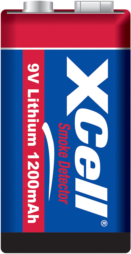 XCell 9V Block Lithiumbatterie CR9V/P für Rauchmelder