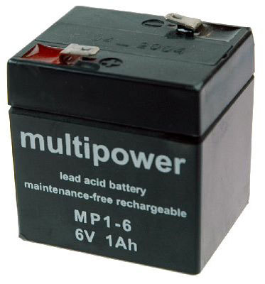 Multipower MP1-6 Bleiakku 6V - 1Ah Faston 4,8mm
