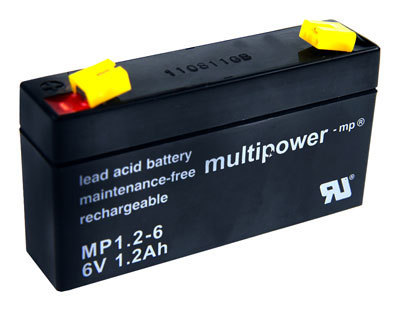 Multipower MP1,2-6 Bleiakku 6V - 1,2 Ah Faston 4,8mm