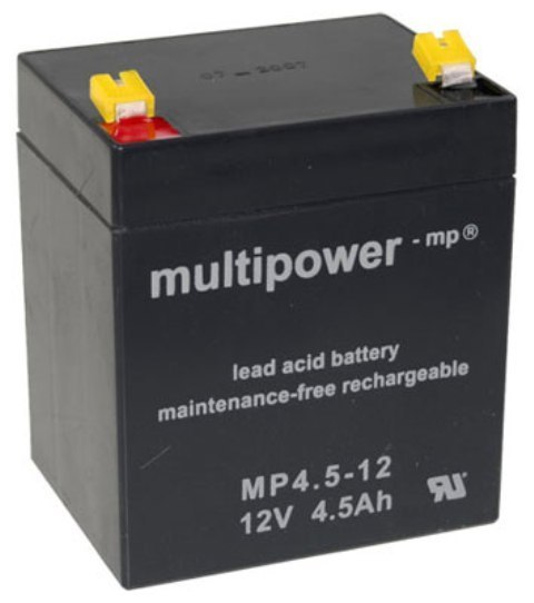 Multipower MP4,5-12 Blei Akku 12V  4,5Ah Faston 4,8mm