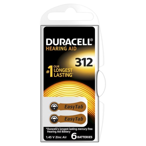 Duracell Hörgerätebatterie Typ 312 6er Blister