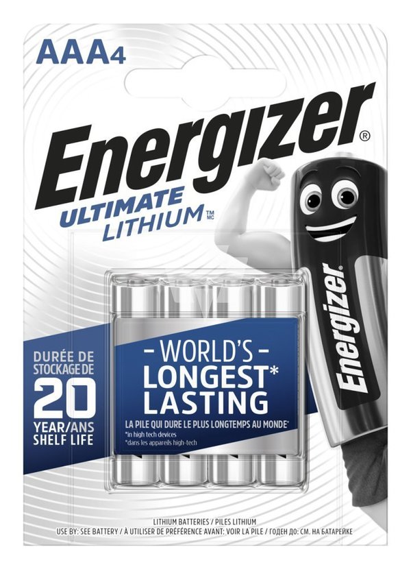 Energizer Lithiumbatterie 1,5V AAA Micro im 4er Blister
