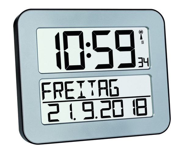 TFA Digitale Maxi Funkuhr TimeLine mit Datumsanzeige