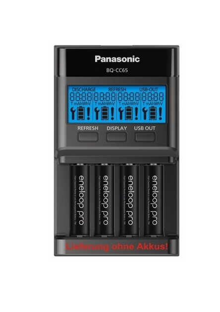Panasonic BQ-CC65 Akku Ladegerät mit LCD-Anzeige