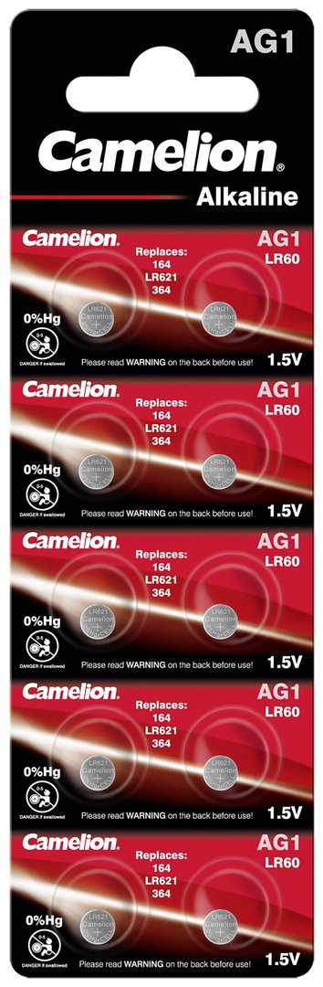 Camelion Knopfzelle AG1 LR621 364  10er Karte