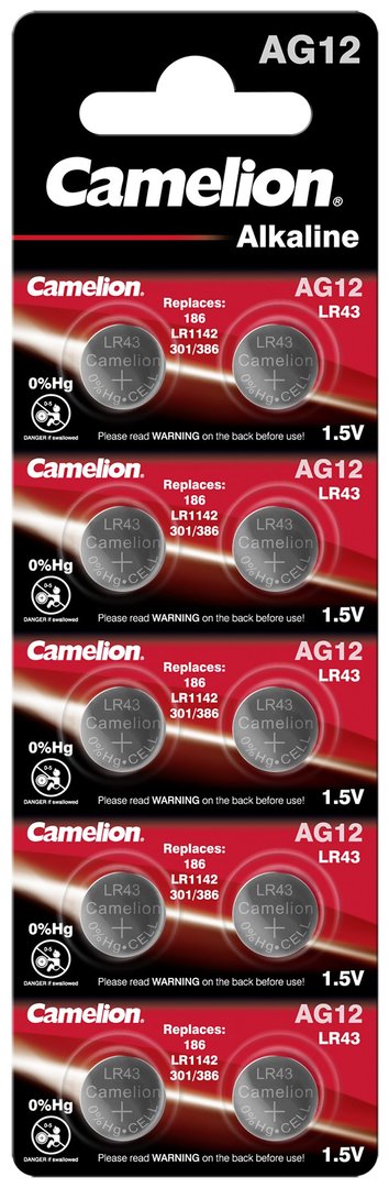 Camelion Knopfzelle AG12 386 LR43 10er Karte