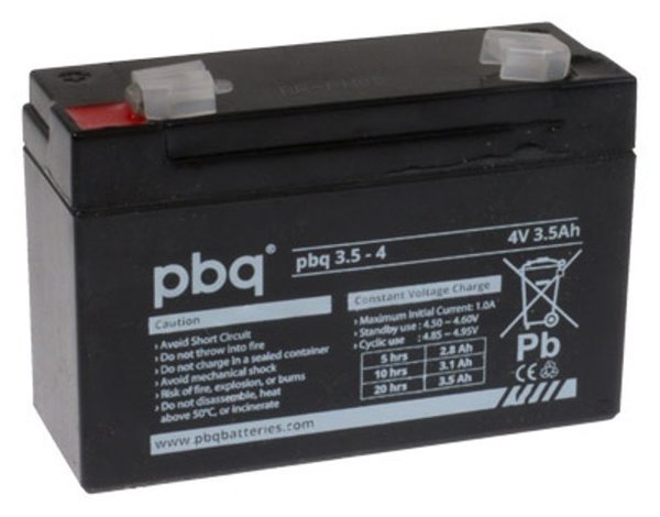 PBQ Blei-Akku  4V  3,5Ah 4,8mm Flachstecker