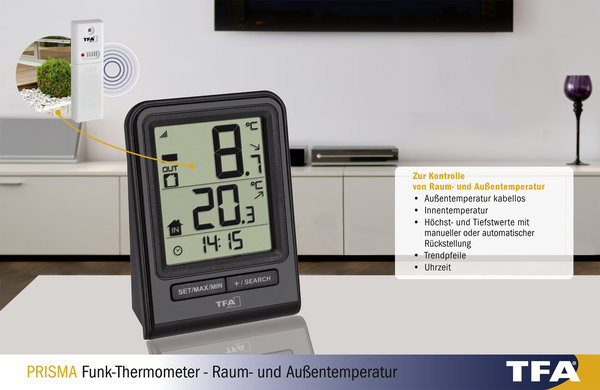 Funk-Thermometer Prisma Digital mit Funksender