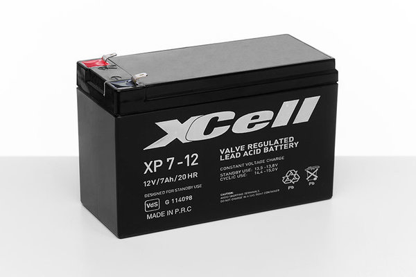 XCell Bleiakku 12V 7,0Ah 4,8mm Anschluß VDS
