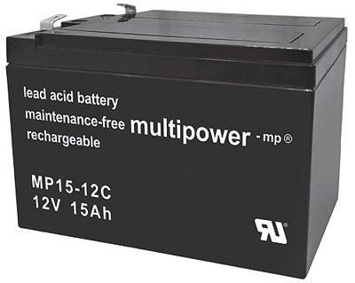 Multipower MP15-12C Blei Akku 12V 15Ah 6,3mm