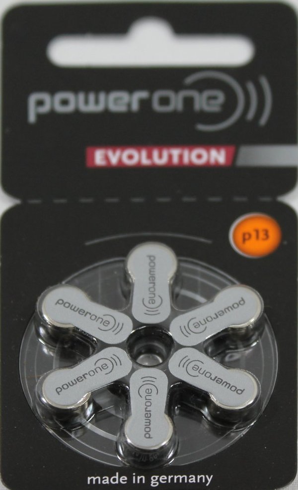 Varta Powerone Evolution Hörgerätebatterie P13 orange 6er Blister