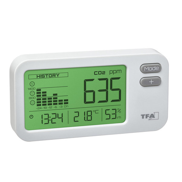 TFA CO2 Air Control LCD Display CO2 Messgerät Luftqualitätsmesser
