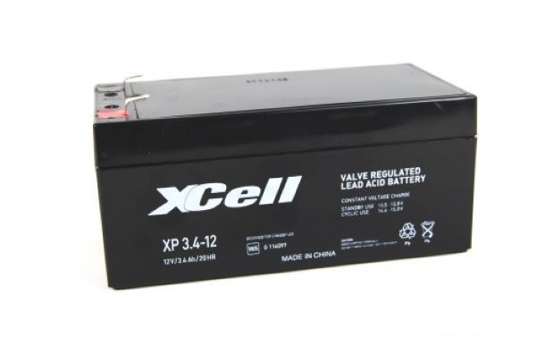 XCell Blei-Akku 12V - 3,4Ah 4,8mm Flachstecker