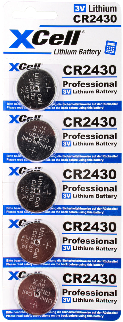 XCell CR2430 Lithiumbatterie 3V 290mAh 5er Blister