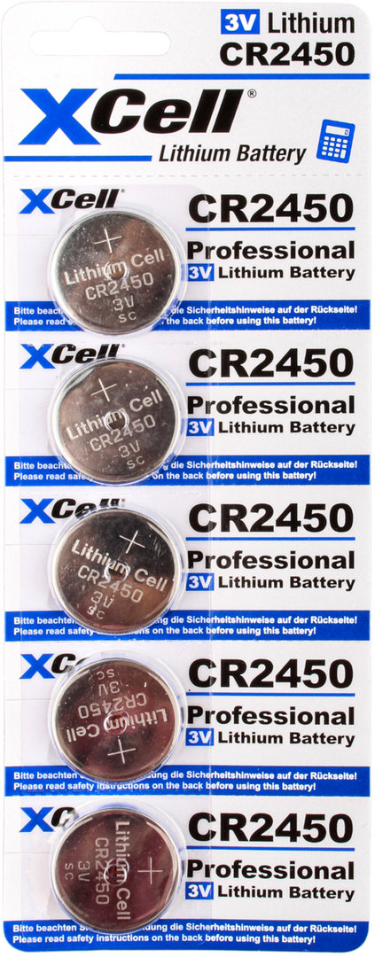 XCell CR2450 Lithiumbatterie 3V 620mAh 5er Blister