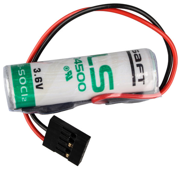Saft Lithium 3,6V Batterie LS14500 + 5-poliger Stecker