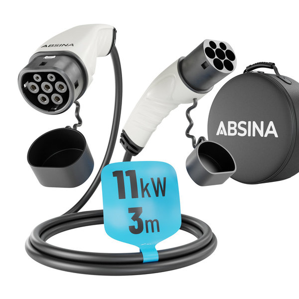 Absina Ladekabel für E-Autos 11kW Anschlussart: Typ 2 auf Typ 2