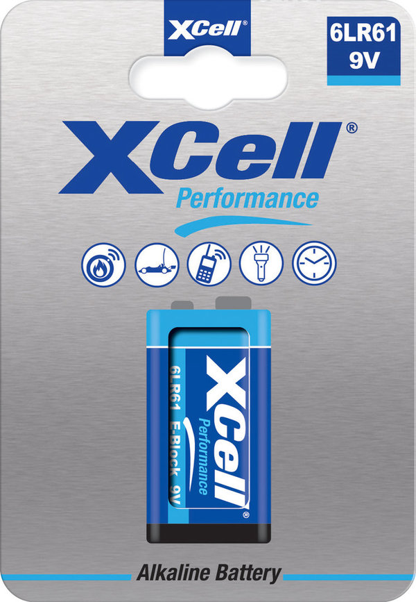 XCell 9V Block Batterie 9V Alkaline